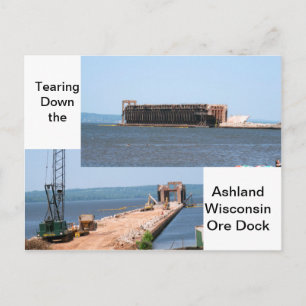 Tearing Down The Ashland Wisconsin Ore Dock Postcard