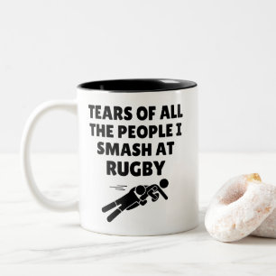 Tears Of All The People I Smash At Rugby Funny Two-Tone Coffee Mug