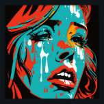 Tears of Emotion: Pop Art Style Crying Woman - Pos Poster<br><div class="desc">This captivating poster art print features a pop art style depiction of a woman's face, with tears streaming down her cheeks. The bright and bold colours of the artwork create a powerful contrast against the woman's sad expression, making it a piece that truly captures the emotions of the viewer. This...</div>