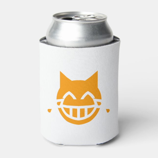 Tears of Joy Emoji Cat Can Cooler (Can Front)
