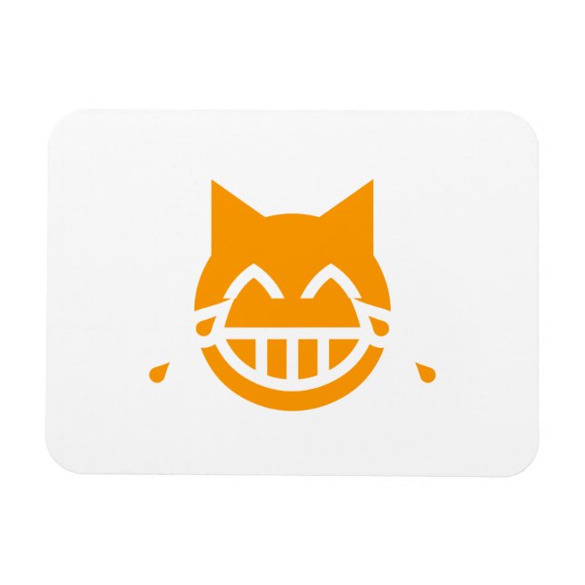 Tears of Joy Emoji Cat Magnet (Horizontal)