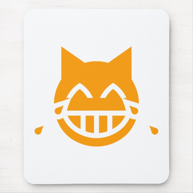 Tears of Joy Emoji Cat Mouse Mat (Front)