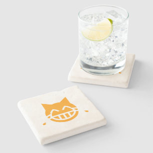 Tears of Joy Emoji Cat Stone Coaster