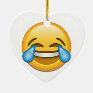 Tears of Joy emoji funny Ceramic Tree Decoration
