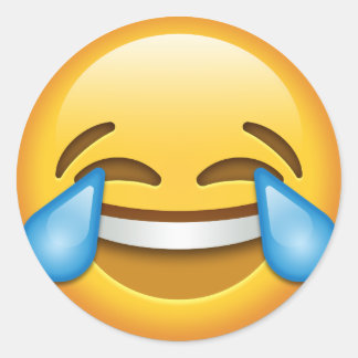 Tears of Joy emoji funny Classic Round Sticker