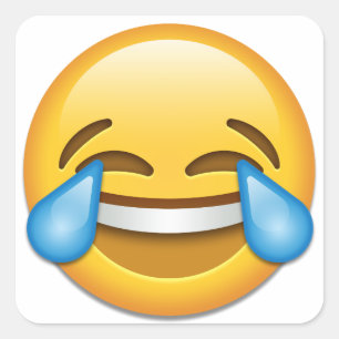 Tears of Joy emoji funny Square Sticker