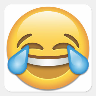 Tears of Joy emoji funny Square Sticker
