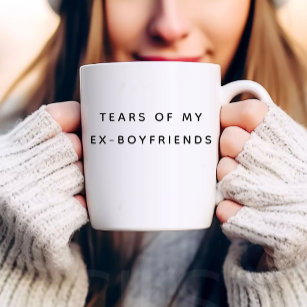Tears of my Ex-Boyfriend   Funny Typography Two-Tone Coffee Mug