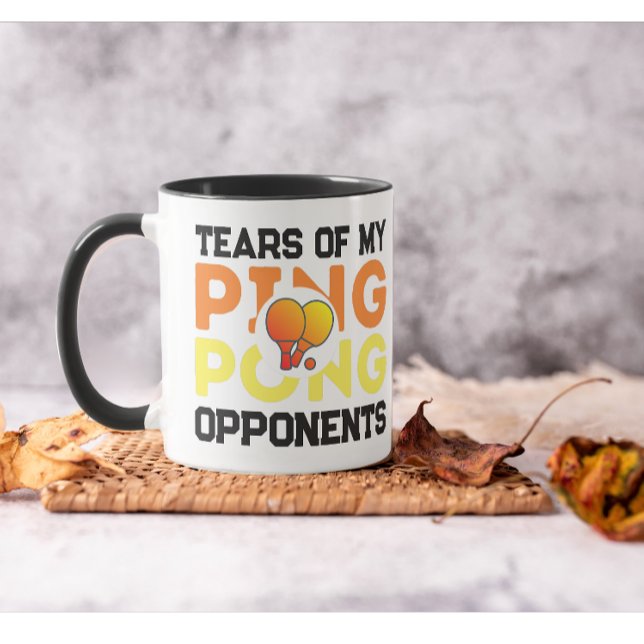 Tears Of My Opponents Ping Pong Modern Black Text Mug (tears of my opponents ping pong paddle)