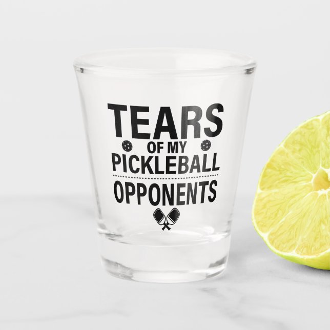 Tears of my Pickleball Funny minimal Pickleball Shot Glass (Front)