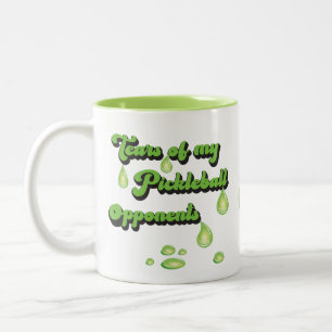 Tears of my Pickleball Opponents Funny teardrops Two-Tone Coffee Mug