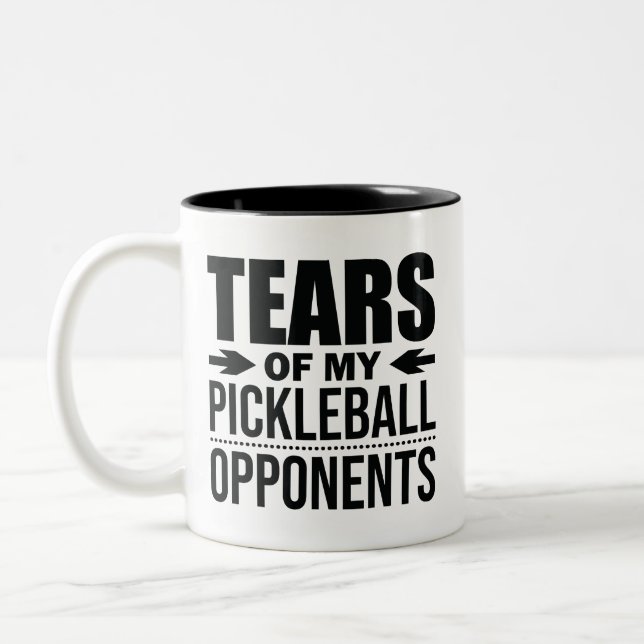 Tears Of My Pickleball Opponents, Gift for Pickleb Two-Tone Coffee Mug (Left)