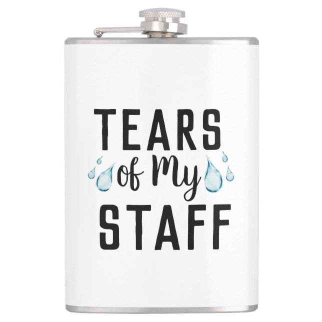 Tears of My Staff Worlds Best Boss Ever Gift Hip Flask (Front)