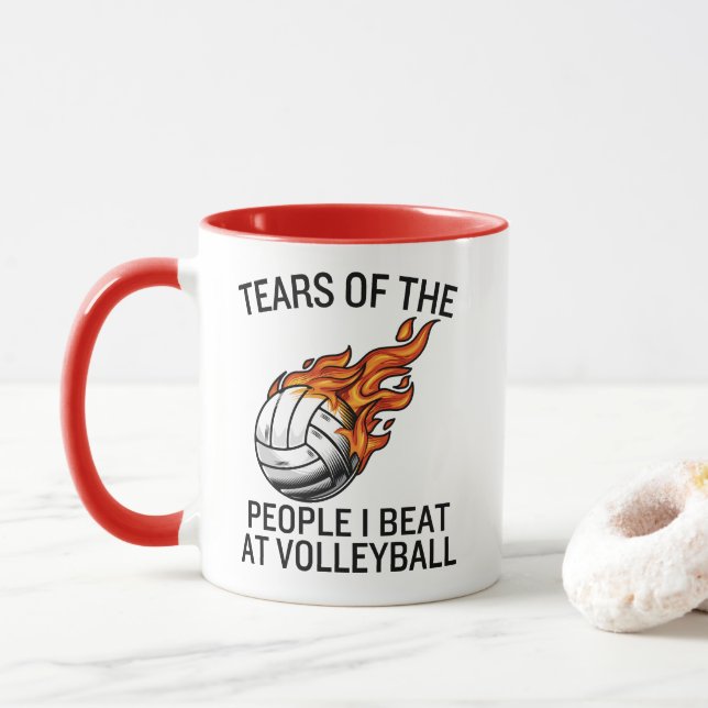 Tears of the People I Beat at Volleyball Funny  Mug (With Donut)