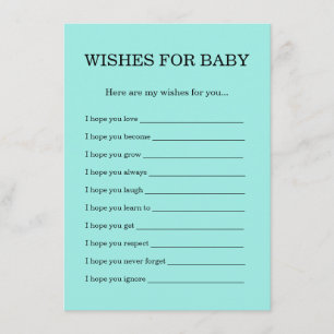 tEAS Baby & Co. Wishes For Baby Shower Enclosure Card