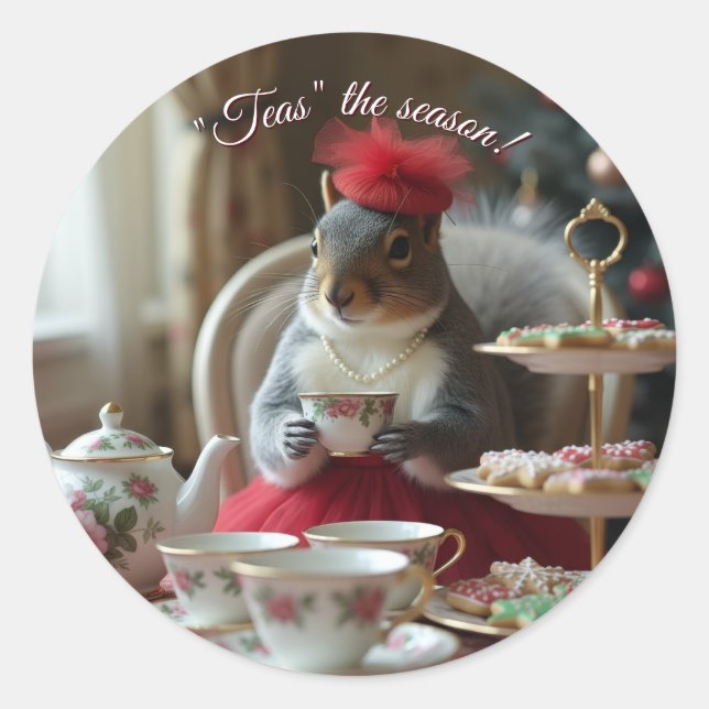 "Teas" the Season  Classic Round Sticker (Front)
