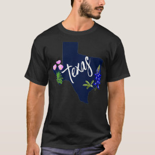 Teas Wildflower Chalkboard Home State Bluebonnet G T-Shirt