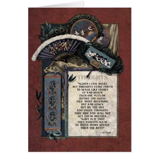 Teasdale "Thoughts" Victorian Art Card (Front)