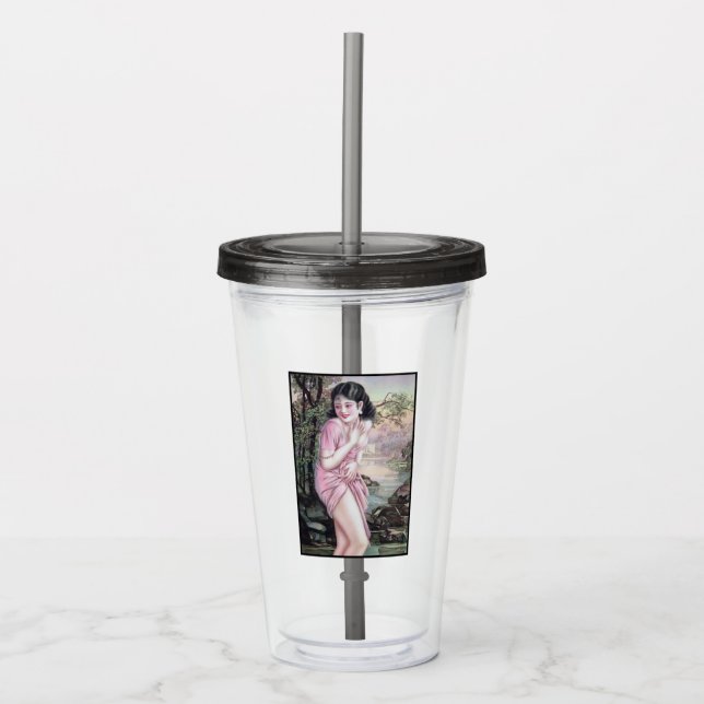 Tease in Stream Oasis by Shanghai China Girl Acrylic Tumbler (Front)