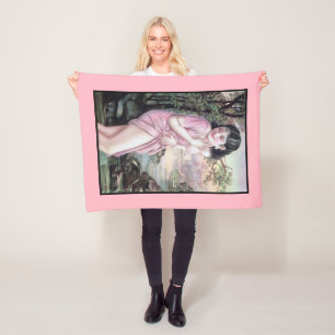 Tease in Stream Oasis by Shanghai China Girl Fleece Blanket