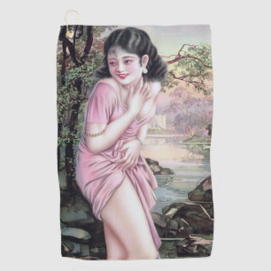 Tease in Stream Oasis by Shanghai China Girl Golf Towel