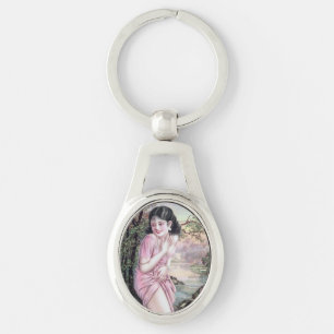 Tease in Stream Oasis by Shanghai China Girl Key Ring