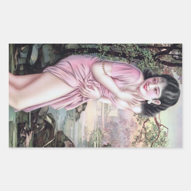 Tease in Stream Oasis by Shanghai China Girl Rectangular Sticker (Front)