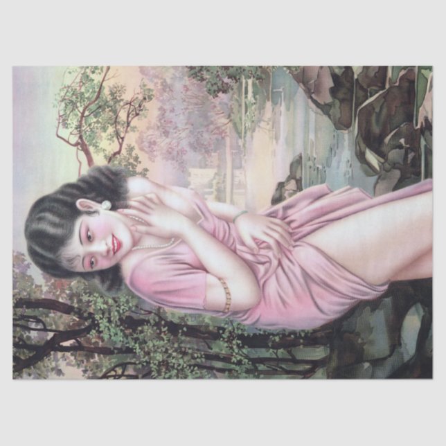 Tease in Stream Oasis by Shanghai China Girl Tissue Paper (Front)