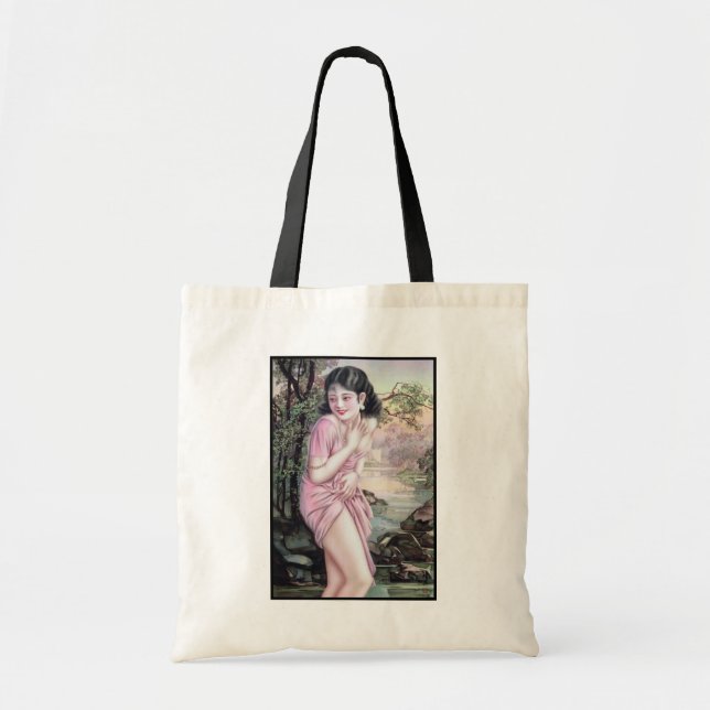 Tease in Stream Oasis by Shanghai China Girl Tote Bag (Front)