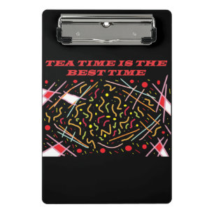 Teatime is the best time art design pocket folder mini clipboard