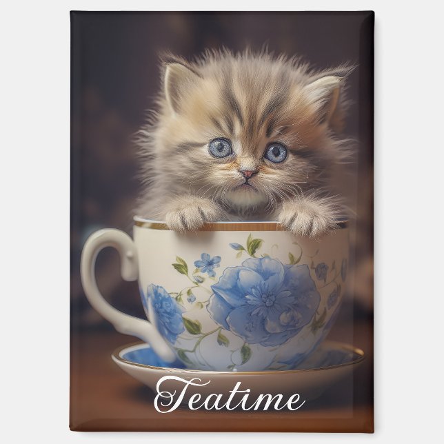 Teatime Kitten Magnet (Front)