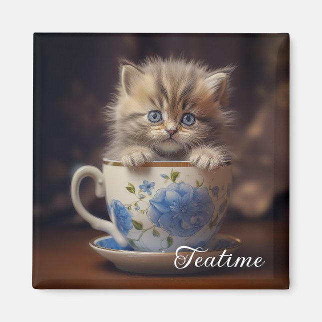 Teatime Kitten Magnet (Front)