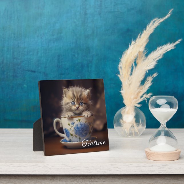 Teatime Kitten  Plaque (Insitu)