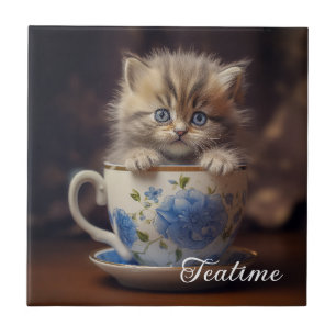Teatime Kitten Tile