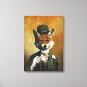 Teatime Mr Fox Canvas Print