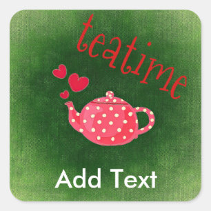 Teatime Party Favour Stickers Customised