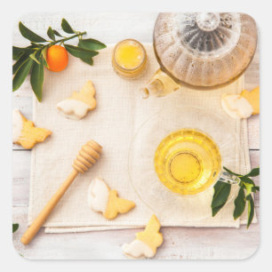 Teatime Square Sticker
