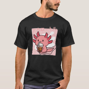Teaxolotl Kawaii Axolotl Bubble Tea Funny Snaxolot T-Shirt