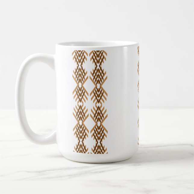 Tebeb Geometric Weave – Ethiopian Tribal Pattern Coffee Mug (Left)