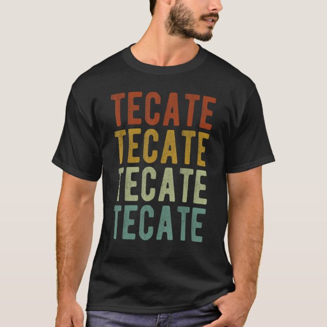 Tecate City Mexico Retro T-Shirt (Front)