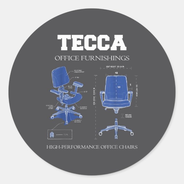 Tecca Office Furnishings - High Performance Chairs Classic Round Sticker (Front)