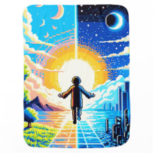 Tech and Nature Harmony - 8-bit Pixel Art