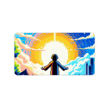 Tech and Nature Harmony - 8-bit Pixel Art