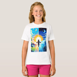 Tech and Nature Harmony - 8-bit Pixel Art T-Shirt