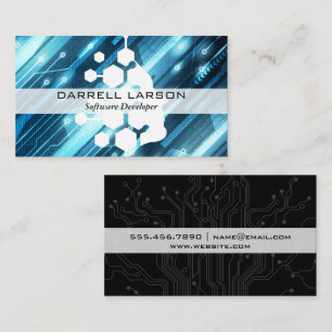 Tech Background   Mind Geometric Logo Business Card