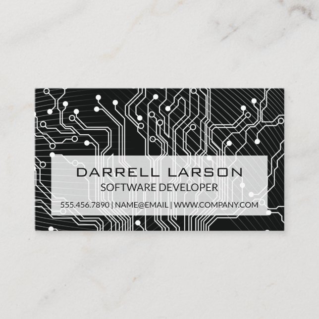 Tech Circuit Board | Lines Business Card (Front)