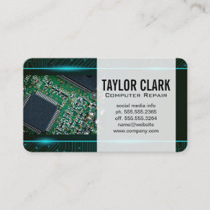 Tech Circuit Board   Microchip Business Card