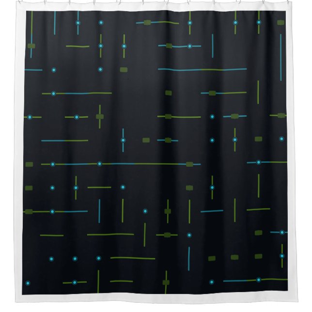 Tech Circuit Board Seamless Pattern Shower Curtain (Front)