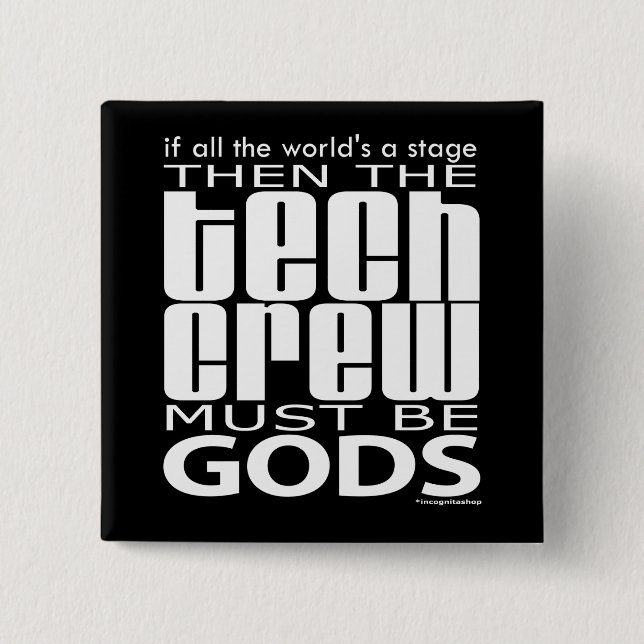 Tech Crew Gods 15 Cm Square Badge (Front)