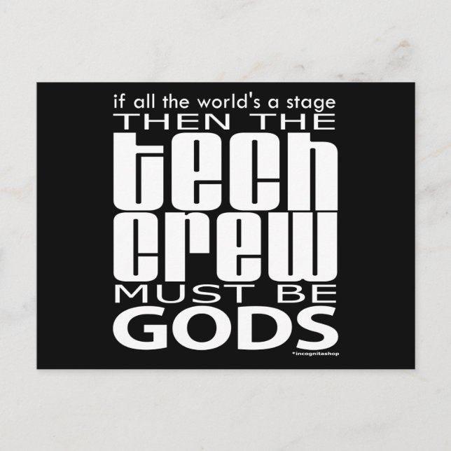 Tech Crew Gods Postcard (Front)